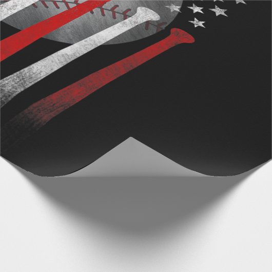 Amerikaanse vlag honkbal cadeaupapier (Hoek)
