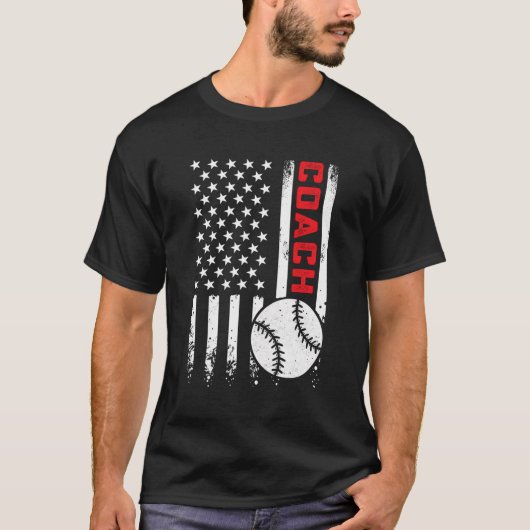 Amerikaanse vlag honkbal coach patriottische 4e va t-shirt (Voorkant)