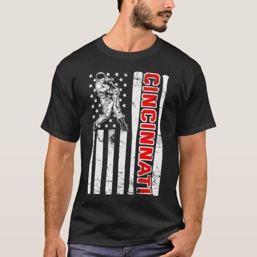 Amerikaanse vlag honkbal fans t-shirt (Voorkant)
