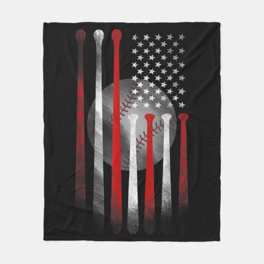 Amerikaanse vlag honkbal fleece deken (Voorkant)