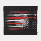Amerikaanse vlag honkbal fleece deken (Voorkant (Horizontaal))