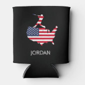 Amerikaanse vlag honkbal gepersonaliseerd blikjeskoeler (Voorkant)