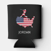 Amerikaanse vlag honkbal gepersonaliseerd blikjeskoeler (Achterkant)