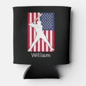 Amerikaanse vlag honkbal gepersonaliseerd blikjeskoeler (Voorkant)