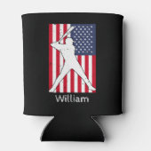 Amerikaanse vlag honkbal gepersonaliseerd blikjeskoeler (Achterkant)