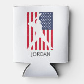 Amerikaanse vlag honkbal gepersonaliseerd blikjeskoeler (Voorkant)