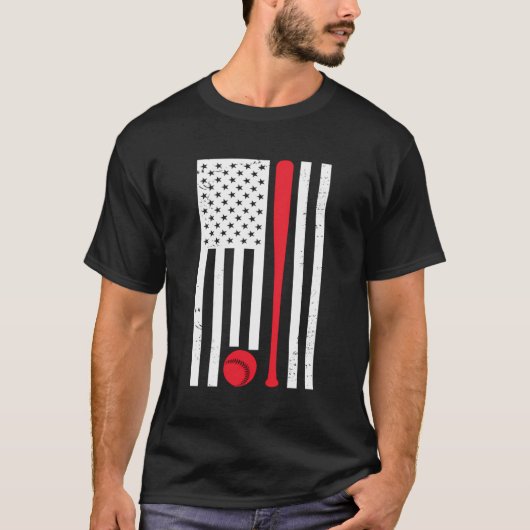 Amerikaanse vlag honkbal hoodie t-shirt (Voorkant)