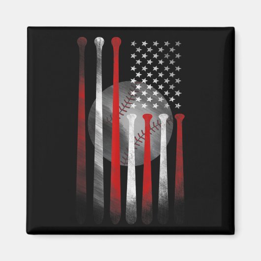 Amerikaanse vlag  honkbal magneet (Voorkant)