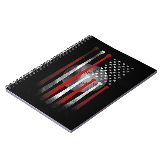 Amerikaanse vlag honkbal notitieboek (Linkerzijde)