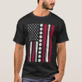 Amerikaanse vlag honkbal patriottisch 4 juli t-shirt (Voorkant)
