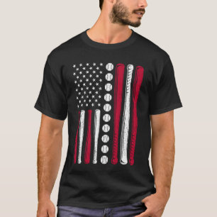 Amerikaanse vlag honkbal patriottisch 4 juli t-shirt