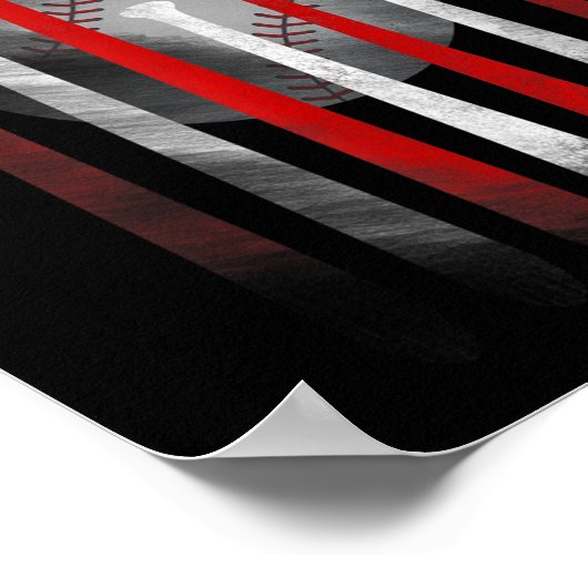 Amerikaanse vlag  honkbal poster (Hoek)