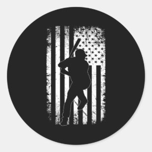 Amerikaanse vlag honkbal ronde sticker