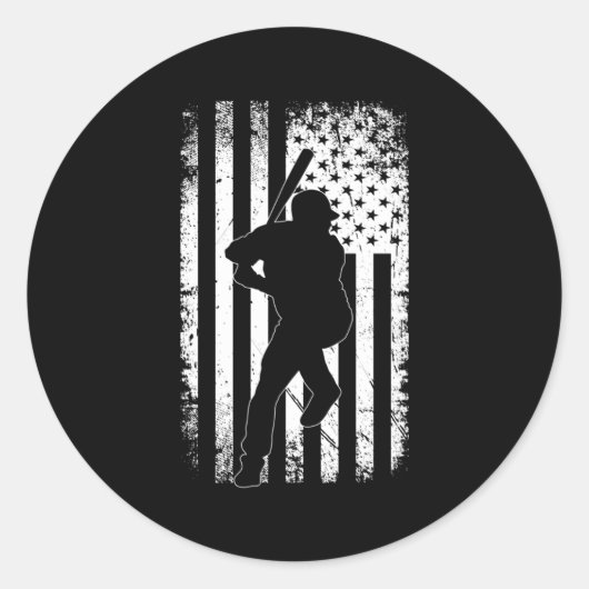 Amerikaanse vlag honkbal ronde sticker (Voorkant)