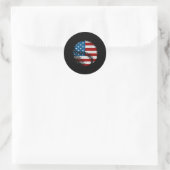 Amerikaanse vlag honkbal ronde sticker (Tas)