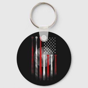 Amerikaanse vlag honkbal sleutelhanger