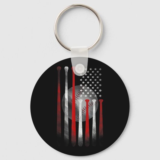 Amerikaanse vlag honkbal sleutelhanger (Voorkant)