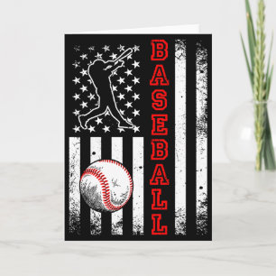 Amerikaanse Vlag Honkbal Team Vintage Honkbal T-Sh Kaart