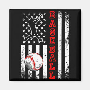 Amerikaanse Vlag Honkbal Team Vintage Honkbal T-Sh Magneet