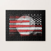 Amerikaanse vlag  honkbal vlag legpuzzel (Horizontaal)