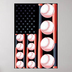 Amerikaanse vlag honkbal vlag poster