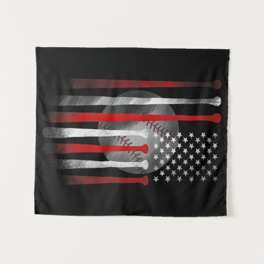 Amerikaanse vlag  honkbal wandkleed (Voorkant (horizontaal))