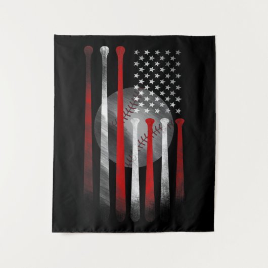 Amerikaanse vlag  honkbal wandkleed (Voorkant)