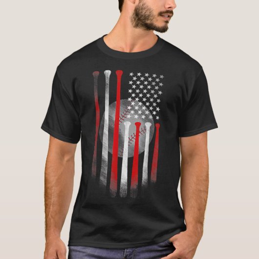 Amerikaanse vlag  honkbaldag t-shirt (Voorkant)
