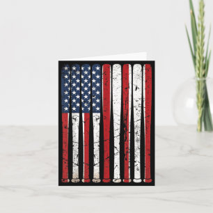 Amerikaanse Vlag Honkbalknuppels Vintage USA 4e Ju Kaart