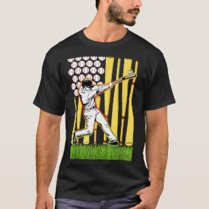 Amerikaanse Vlag Honkbalspeler 4 juli Mannen USA T-shirt