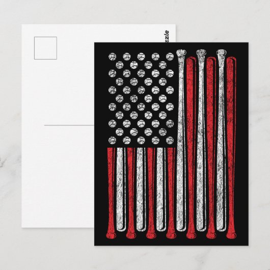 Amerikaanse Vlag Honkbalteam Vintage Grappig Briefkaart (Voorkant / Achterkant)