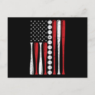 Amerikaanse vlag honkbalvlag 4 juli feestdagenkaart
