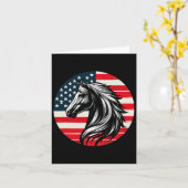 Amerikaanse vlag Horseback Riding 4e patriottische Kaart (Gele Bloem)