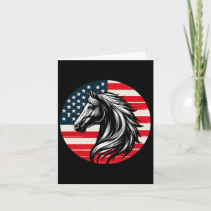 Amerikaanse vlag Horseback Riding 4e patriottische Kaart