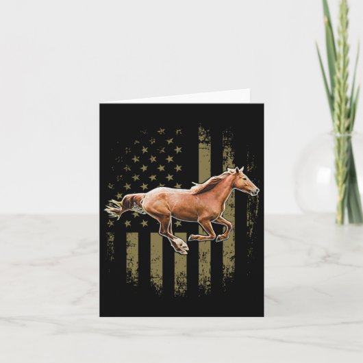 Amerikaanse vlag Horseback Riding Gif Kaart (Voorkant)