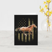 Amerikaanse vlag Horseback Riding Gif Kaart (Gele Bloem)