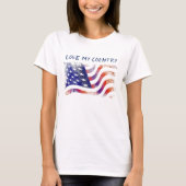 Amerikaanse vlag, hou van mijn land, Patriot T-shirt (Voorkant)