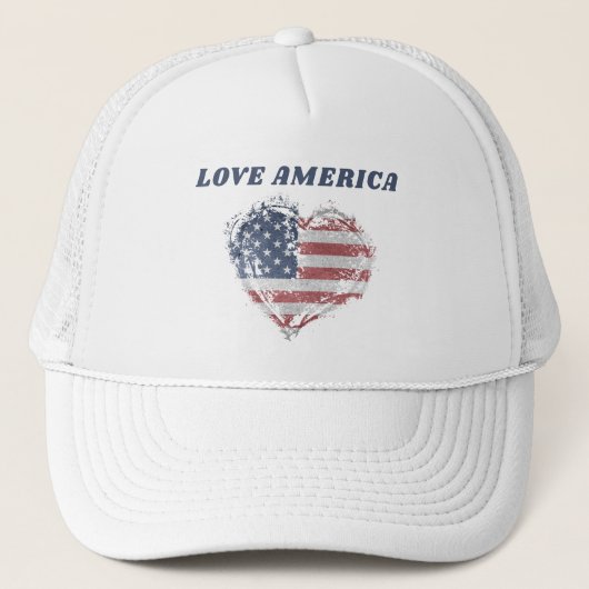 Amerikaanse vlag houdt van Amerika Patriot Trucker Pet (Voorkant)