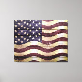 Amerikaanse vlag  hout canvas afdruk (Voorkant)