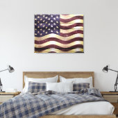 Amerikaanse vlag  hout canvas afdruk (Insitu (Slaapkamer))