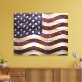 Amerikaanse vlag  hout canvas afdruk (Insitu (Woonkamer))