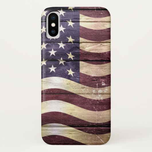 Amerikaanse vlag hout Case-Mate iPhone case (Achterkant)