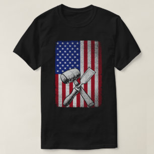 Amerikaanse vlag houtbewerker timmerman t-shirt