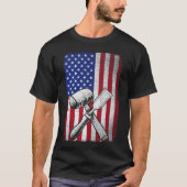 Amerikaanse vlag houtbewerker timmerman t-shirt (Voorkant)