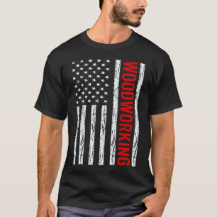 Amerikaanse vlag houtbewerking t-shirt