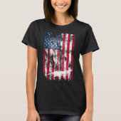 Amerikaanse vlag Howling Wolf heeft  vlag T-shirt (Voorkant)
