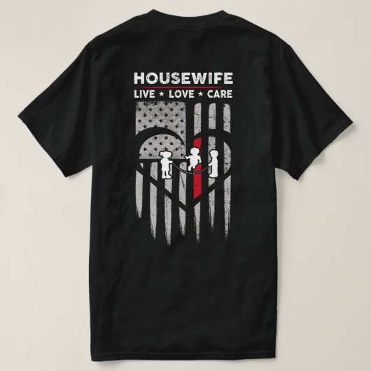Amerikaanse vlag Huisvrouw Decal T-shirt (Design achterkant)