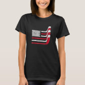 Amerikaanse vlag Ice Hockey Sticks Hockey Puck T-shirt (Voorkant)
