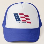 Amerikaanse Vlag Icoon Trucker Pet (Voorkant)
