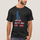 Amerikaanse vlag Idaho deer Hunting Distress T-shirt (Voorkant)